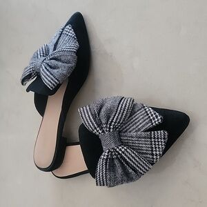 Something Navy Avenue Bow Mule 7.5 7 1/2 shoes slides black